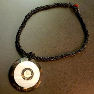 Abalone sea shell beaded necklace